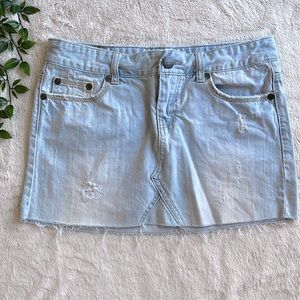 AMERICAN EAGLE Distressed Denim Mini Skirt